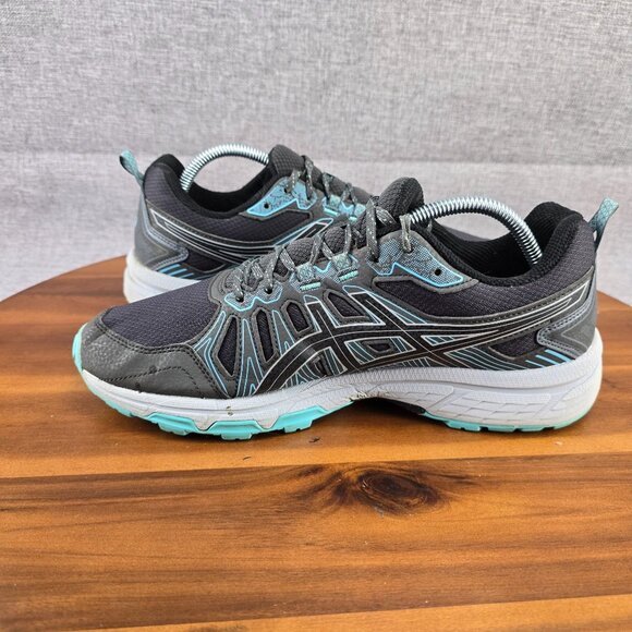 Asics Gel-Venture 7 Mens Shoes Sneaker Size 11 Black/Aqua Synthetic Mesh - Picture 12 of 14